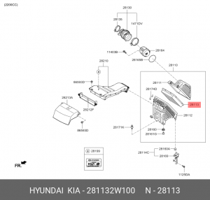 Фильтр воздушный HYUNDAI Santa Fe (12-) (2.4) KIA Sorento (12-) (2.4) OE 28113-2W100 HYUNDAI KIA