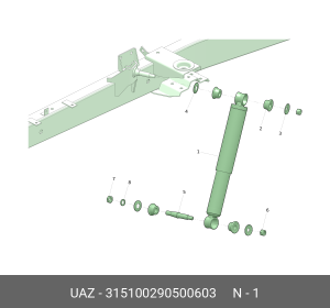 Амортизатор УАЗ-3151,3741 масляный (ОАО УАЗ) 315100290500603 UAZ UAZ