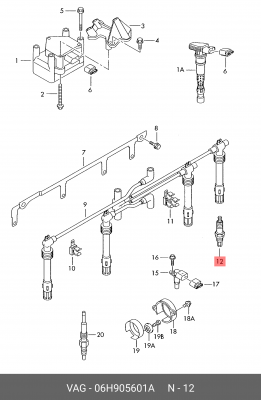 Свеча зажигания 06H 905 601A VAG 06H905601A 06H 905 601 A VAG