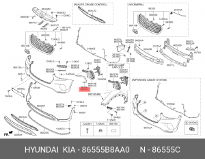 ОКАНТОВКА ПРОТИВОТУМАННОЙ ФАРЫ 86555B8AA0 HYUNDAI KIA