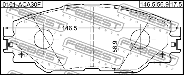 Колодки тормозные дисковые передние 0101-ACA30F FEBEST