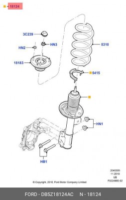 амортизатор передней подвески правый!\ Ford Explorer 11> DB5Z-18124-AC FORD