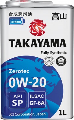 Масло моторное TAKAYAMA Zerotec GF-6A 0W20 синт.1л 605598 TAKAYAMA