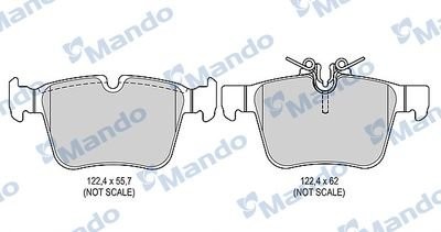 Колодки тормозные MERCEDES C (W205) задние (4шт.) MANDO MBF015687 MANDO