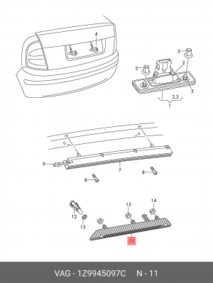 SKODA OCTAVIA (A5 1Z-) (2004>) 1Z9 945 097 C VAG