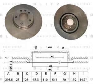 диск тормозной передний! 296x28\ Opel Omega all 86-03 BS0601 BLITZ