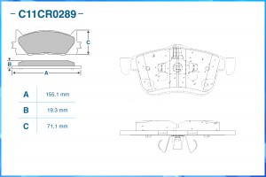 Снят Тормозные колодки передние, Low Metallic C11CR0289 C11CR0289 CWORKS