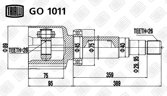 ШРУС внутренний GO 1011 TRIALLI