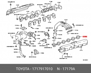 прокладка коллектора впускного!\ Toyota Land Cruiser 3.5D 1PZ <92 17179-17010 TOYOTA