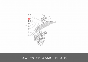 Лист задней рессоры №12 2912214-55R FAW
