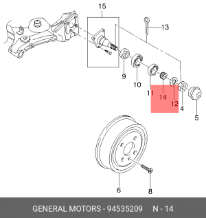 подшипник ступицы зад.наружн.\ Daewoo Lanos 1.5 96> 94535209 DAEWOO
