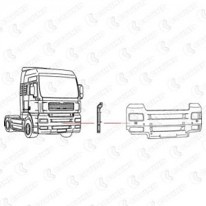 часть бампера! переднего правый угол серый (крышка амортизатора) \MAN TGA XXL XXL100 COVIND