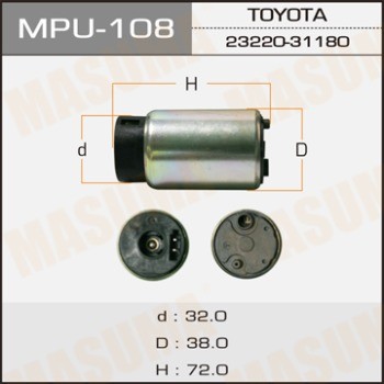 Насос топливный TOYOTA Corolla (07-) MASUMA MPU108 MASUMA