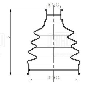 Пыльник ШРУСа Honda CR-V (95-) 2.0i (наруж.компл: хомуты/смазка/крепеж) (CR) (FG FG2313 TRIALLI