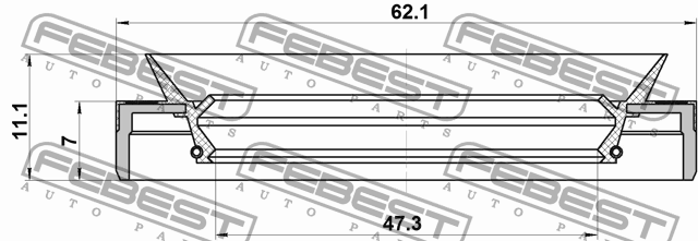 сальник ступицы передней 49x62x7x11.2!\ Suzuki Swift SF310 01-03 95MES-49620711X FEBEST