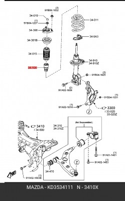 Отбойник переднего амортизатора MAZDA KD35-34-111 KD35-34-111 MAZDA