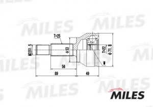 ШРУС наружный FORD FIESTA/FUSION 1.2-1.4 01- (SKF VKJA5403) GA20102 GA20102 MILES