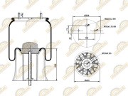 Пневморессора Premium со стаканом (пластик) 2шп.-M12 + 1 отвер.M22 под возд. — 3 090030135 SONDER