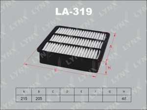 Фильтр воздушный подходит для MITSUBISHI Airtrek 2.4 03-06/Lancer 1.3-2.0T 95/Ou LA-319 LYNXAUTO
