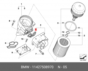 Прокладка BMW 3 (E46,E90) корпуса фильтра масляного OE 11 42 7 508 970 BMW
