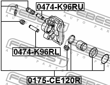 Ремкомплект суппорта тормозного заднего TOYOTA CELICA 08.99-07.05 0175-CE120R 0175-CE120R FEBEST