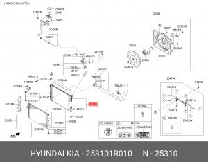 Радиатор HYUNDAI Solaris (10-) KIA Rio (11-) МКПП OE 253101R010 HYUNDAI KIA