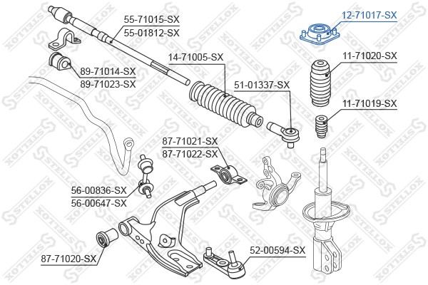 опора амортизатора переднего!\ Mazda 323F 1.3-2.0/1.6TD/2.0D 94-98 12-71017-SX STELLOX