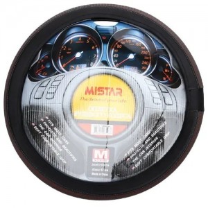 Оплетка руля (M) 37-39см черно-серая с красной перфорацией MISTAR MISSWC892GYM MISTAR
