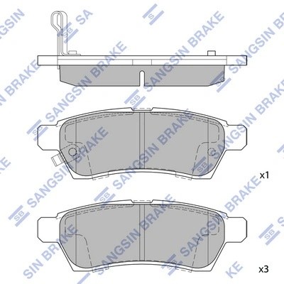 Колодки тормозные NISSAN Pathfinder R51 (05-) задние (4шт.) SANGSIN SP1513 SANGSIN