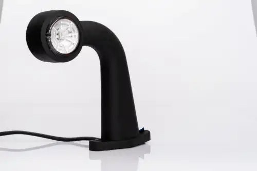 фонарь габаритный! рожок LED изогнутый, L=175мм, красный/белый 12-36V с кабелем\ FT009FLED FRISTOM