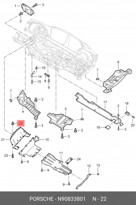 Клипса VW Golf,Jetta,Passat,Touareg AUDI A4,A6,A8 OE N 908 338 01 VAG