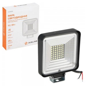 Фара светодиодная квадратная 49LED, рассеянный свет, 25Вт, 108х108х28мм, 12/24В  ALED026 AIRLINE