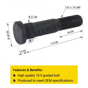Болт крепления колеса [L=114.5 D=27 7/8x14 UNF]  10шт 900.634 MANSONS