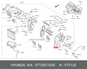 97135C1030 ЧАСТИ ИЗ ПЛАСТМАСС ДЛЯ ЛЕГКОВЫХ АВТОМОБИЛЕЙ ТОРГОВОЙ МАРКИ HYUNDAI, 97135C1030 MOBIS