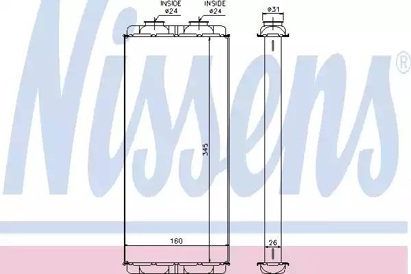 Радиатор отопителя 345x160x26 MB Axor/ Камаз 5490 72048 NISSENS