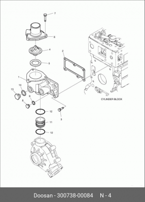 300738-00084 Термостат 65.06402-5015 30073800084 DOOSAN