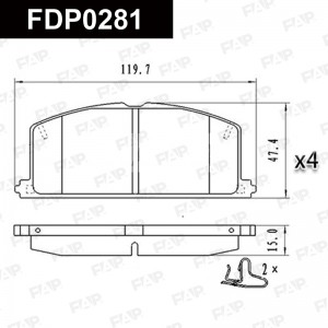 FDP0281 колодки дисковые! передние+датчик\ Toyota Camry 1.8-2.0D 82-88/Carina 1. FDP0281 FAP