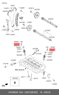 Гидрокомпенсатор KIA Optima (10-) OE 246102E300 HYUNDAI KIA
