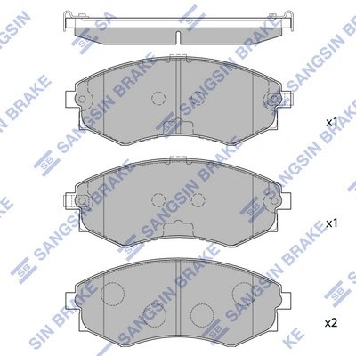 Колодки тормозные HYUNDAI ELANTRA/MATRIX/SONATA/SSANGYONG REXTON/KORANDO перед.  SP1065 SANGSIN