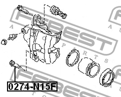 Втулка направляющая суппорта тормозного переднего 0274-N15F FEBEST