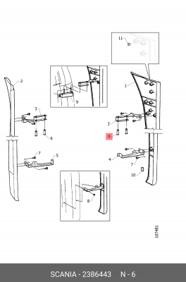 Втулка кронштейна спойлера 4 и 5 серия 2386443 SCANIA