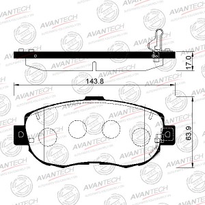 Колодки тормозные дисковые Avantech передние (противоскрипная пластина в компл.) AV809 AVANTECH