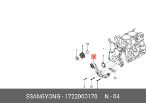Натяжитель приводного ремня SSANGYONG Actyon (12-) (G20) OE 1722000170 SSANG YONG