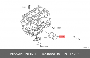 Фильтр масляный NISSAN 15208-65F0A 15208-65F0A NISSAN