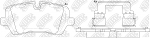 Колодки тормозные LAND ROVER Range Rover (12-) задние (4шт.) NIBK PN47001 NIBK