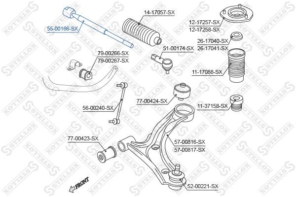 тяга рулевая!\ Suzuki Grand Vitara 1.6/1.9/2.0 06> 55-00166-SX STELLOX
