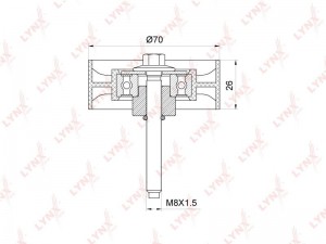 Ролик приводного ремня FORD Mondeo 3,4,S-Max (1.8/2.0) обводной LYNX PB-7220 LYNXAUTO
