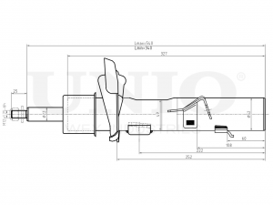 Амортизатор газовый передней подвески левый SAB-10090 UNIO