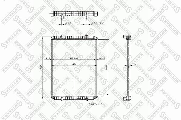 радиатор системы охлаждения !пласт./алюм. 915x689x48 \RVI PREMIUM 81-03310-SX STELLOX