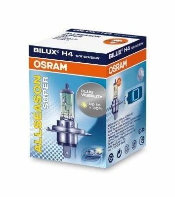 Лампа 12V H4 60/55W P43t +30% желтая All Season OSRAM 64193ALS OSRAM